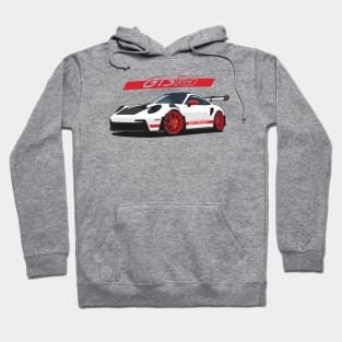 Car 911 gt3 rs white red Hoodie